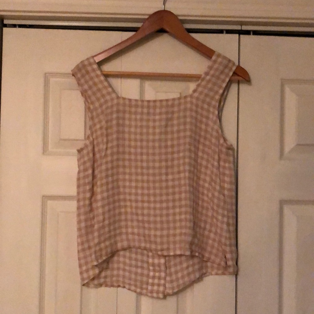 Esby Gingham Tank with Buttons